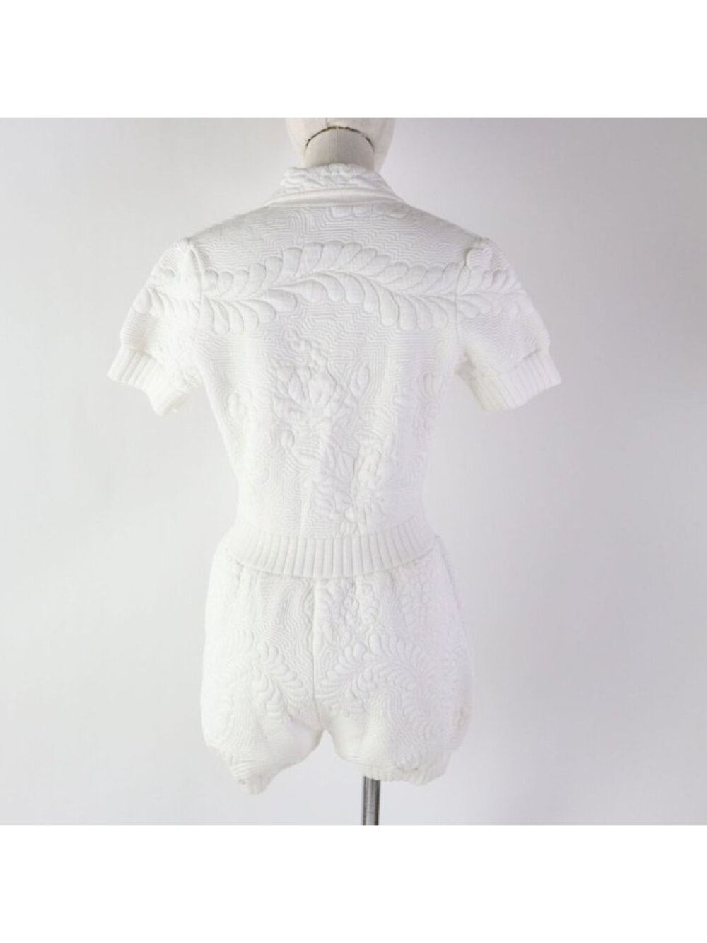 Fendi 20 Fzd880 Embossed Furled Weave Short Sleeves Length All-in-one - Picture 5 of 11